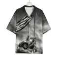 American War Memorial Print Rayon Hawaiian Shirt
