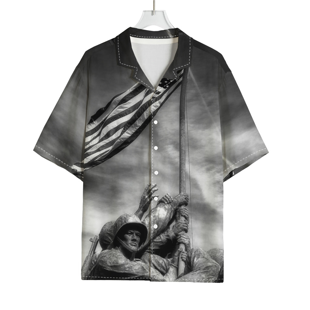 American War Memorial Print Rayon Hawaiian Shirt