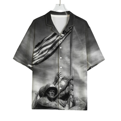 American War Memorial Print Rayon Hawaiian Shirt