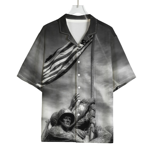 American War Memorial Print Rayon Hawaiian Shirt
