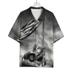 American War Memorial Print Rayon Hawaiian Shirt