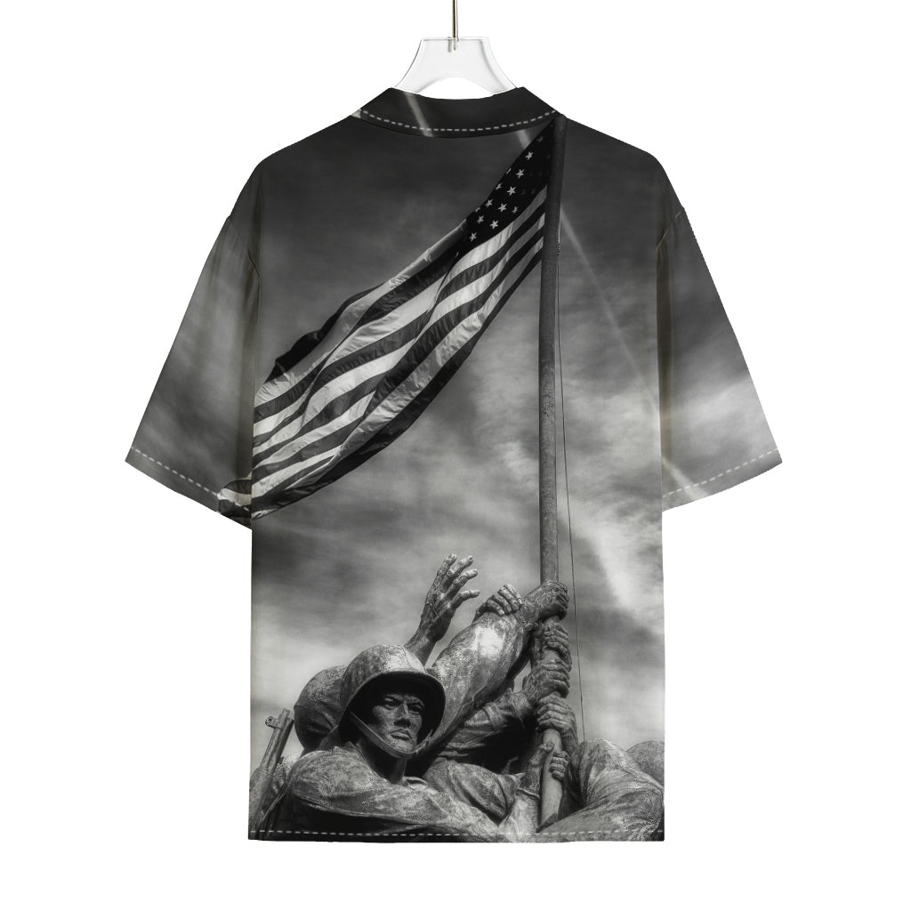 American War Memorial Print Rayon Hawaiian Shirt