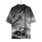 American War Memorial Print Rayon Hawaiian Shirt
