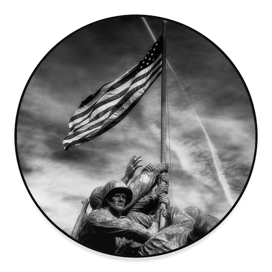 American War Memorial Print Round Floor Mat