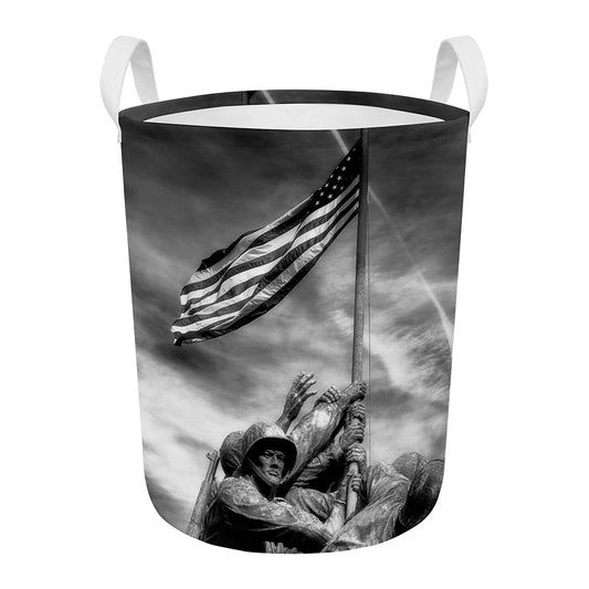 American War Memorial Print Round Laundry Basket
