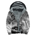 American War Memorial Print Sherpa Lined Zip Up Hoodie