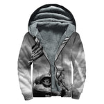 American War Memorial Print Sherpa Lined Zip Up Hoodie