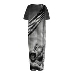American War Memorial Print Short Sleeve Long Nightdress
