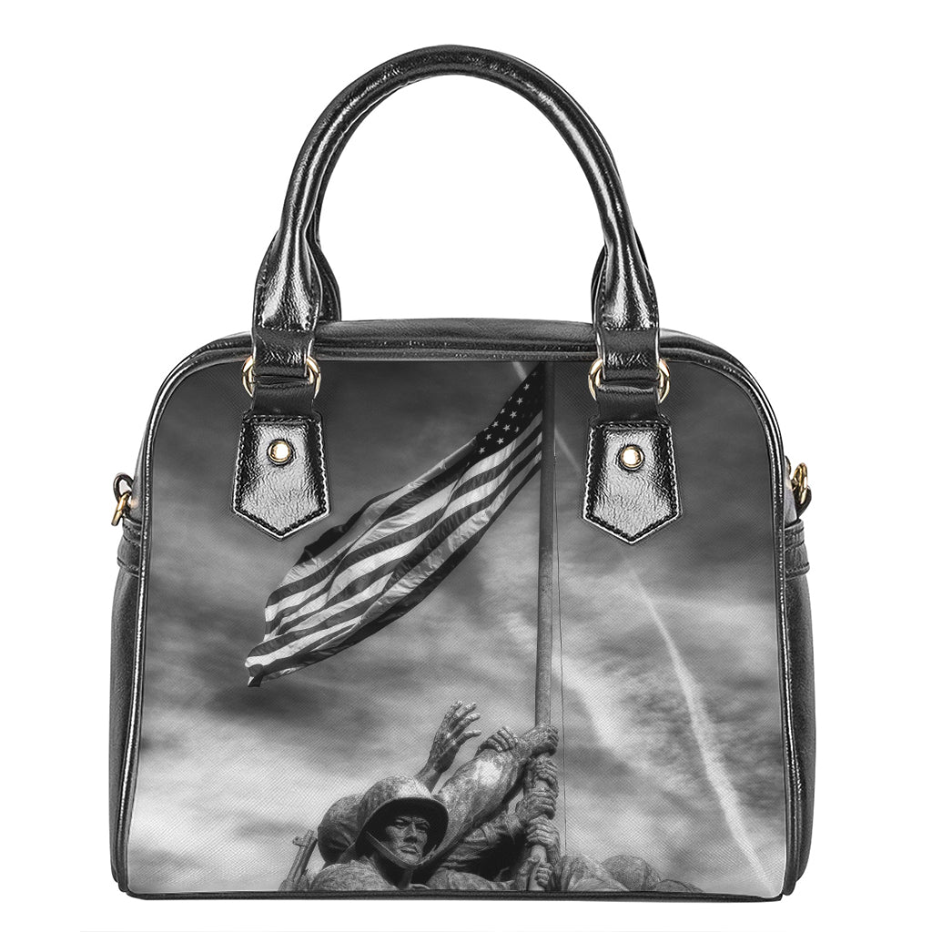 American War Memorial Print Shoulder Handbag