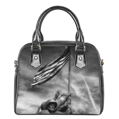American War Memorial Print Shoulder Handbag