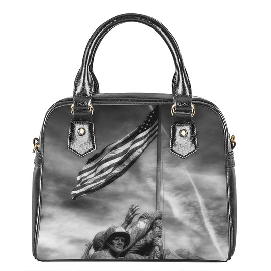 American War Memorial Print Shoulder Handbag