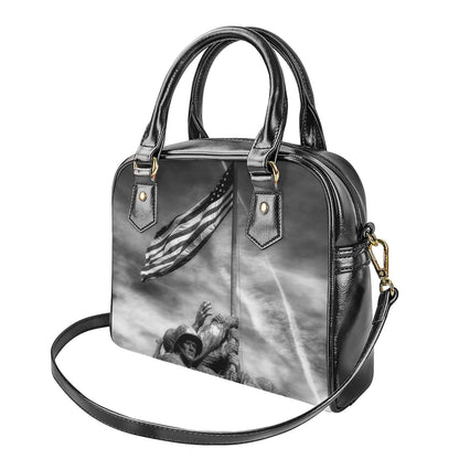 American War Memorial Print Shoulder Handbag
