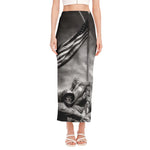 American War Memorial Print Side Slit Maxi Skirt