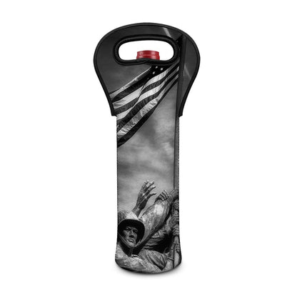 American War Memorial Print Single Neoprene Wine Tote