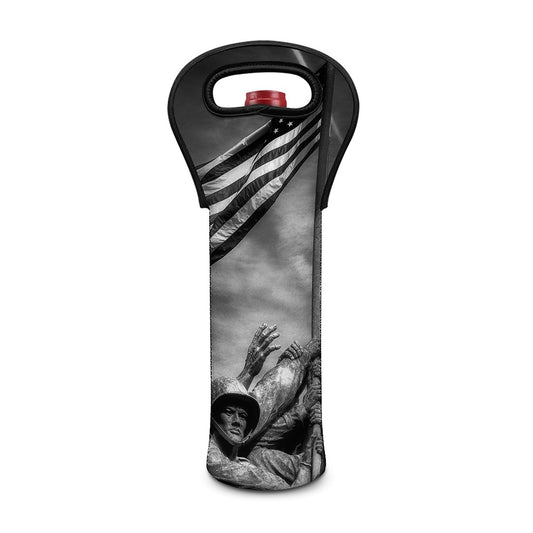 American War Memorial Print Single Neoprene Wine Tote