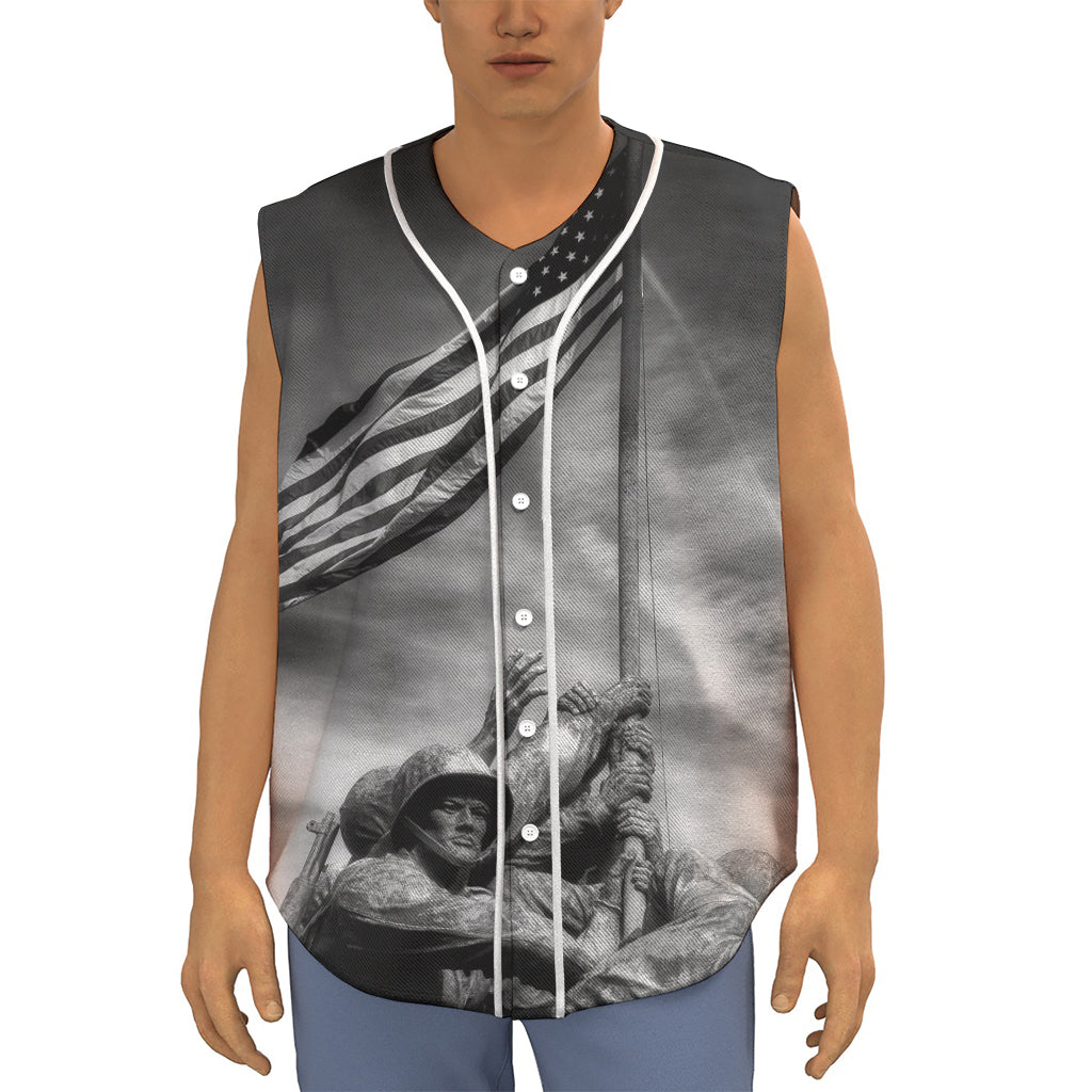 American War Memorial Print Sleeveless Baseball Jersey