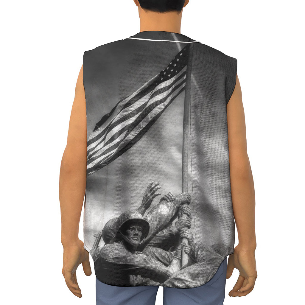 American War Memorial Print Sleeveless Baseball Jersey
