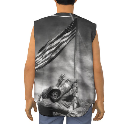 American War Memorial Print Sleeveless Baseball Jersey