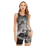 American War Memorial Print Sleeveless One Piece Swimsuit