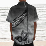 American War Memorial Print Textured Short Sleeve Shirt