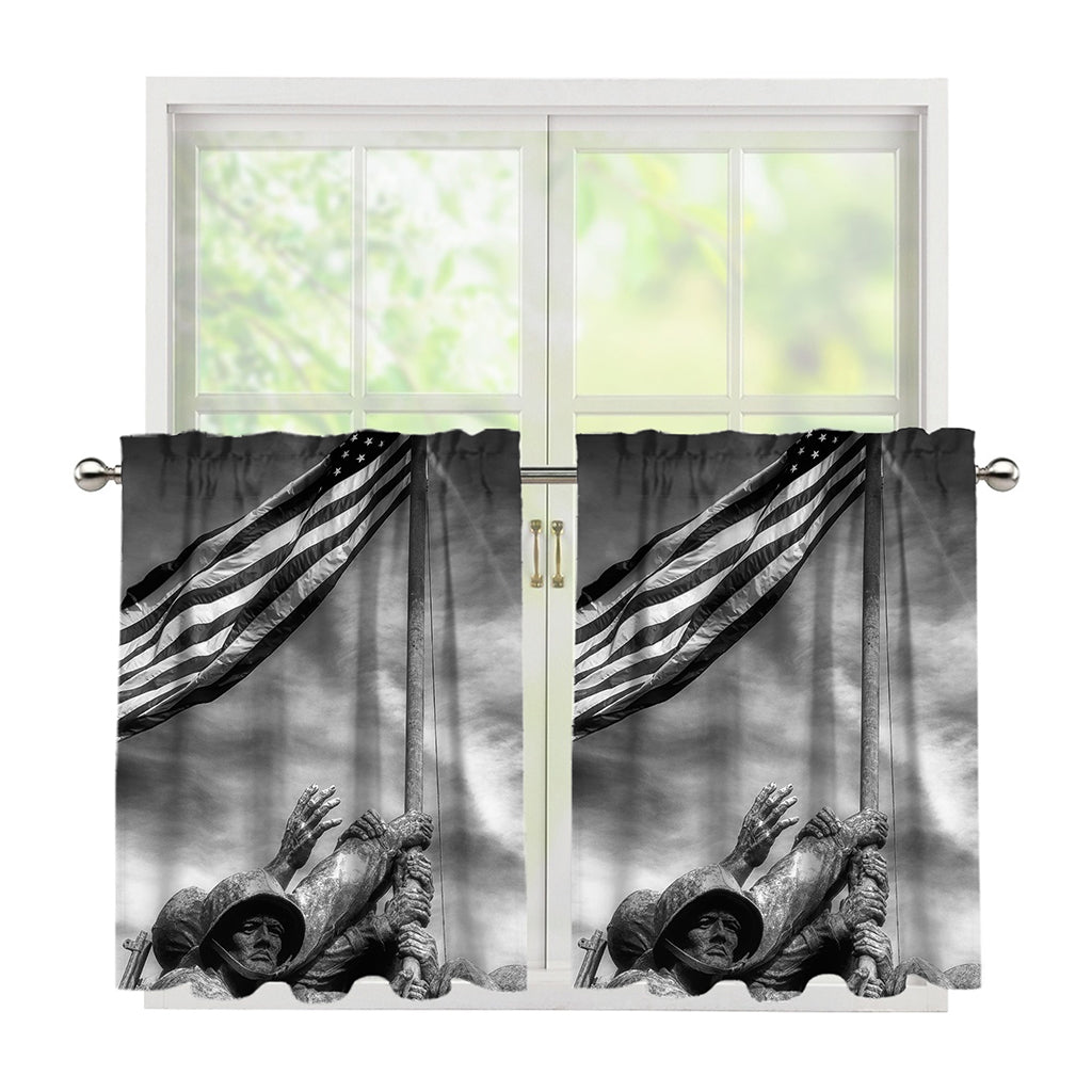 American War Memorial Print Tier Curtains