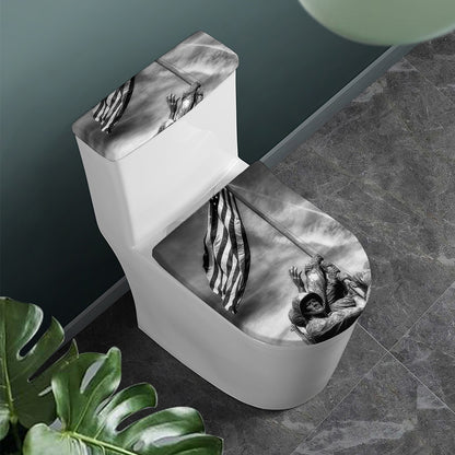 American War Memorial Print Toilet Lid And Tank Cover Set