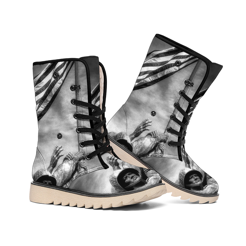 American War Memorial Print Winter Boots