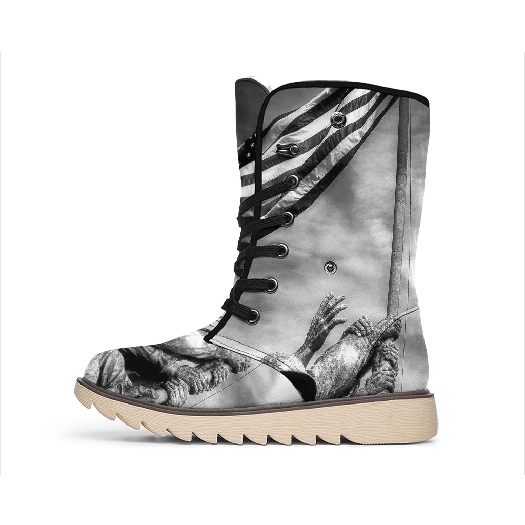 American War Memorial Print Winter Boots