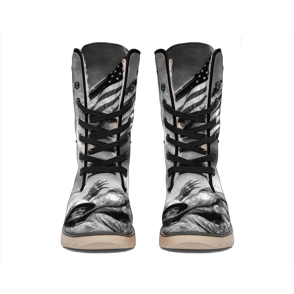 American War Memorial Print Winter Boots