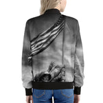 American War Memorial Print Women's Bomber Jacket