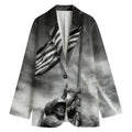 American War Memorial Print Women's Cotton Blazer