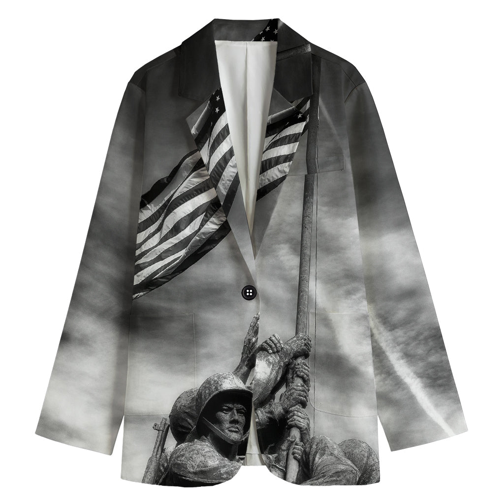 American War Memorial Print Women's Cotton Blazer