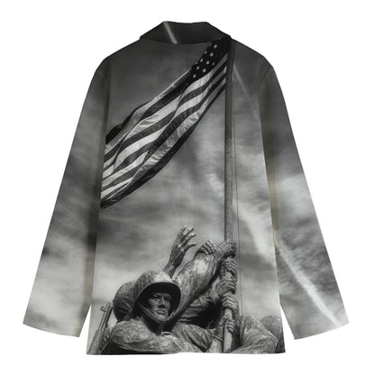 American War Memorial Print Women's Cotton Blazer