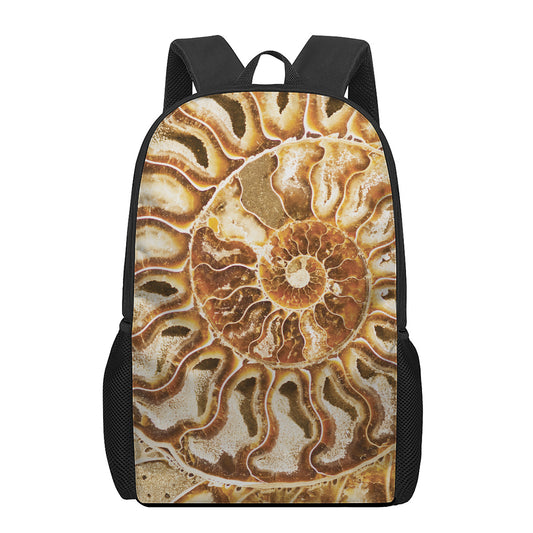Ammonite Fossil Print 17 Inch Backpack