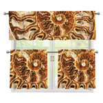 Ammonite Fossil Print 3 Piece Kitchen Curtains