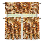 Ammonite Fossil Print 3 Piece Kitchen Curtains