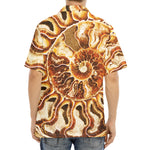 Ammonite Fossil Print Aloha Shirt