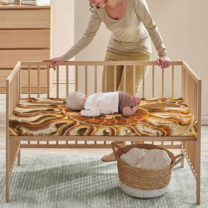 Ammonite Fossil Print Baby Crib Sheet