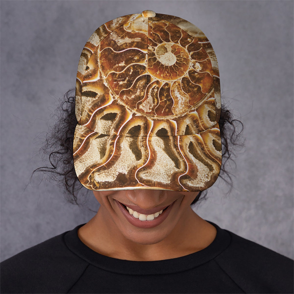Ammonite Fossil Print Baseball Cap