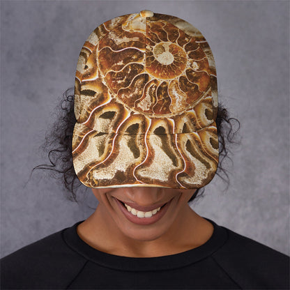 Ammonite Fossil Print Baseball Cap