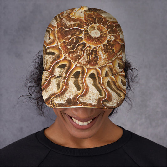 Ammonite Fossil Print Baseball Cap