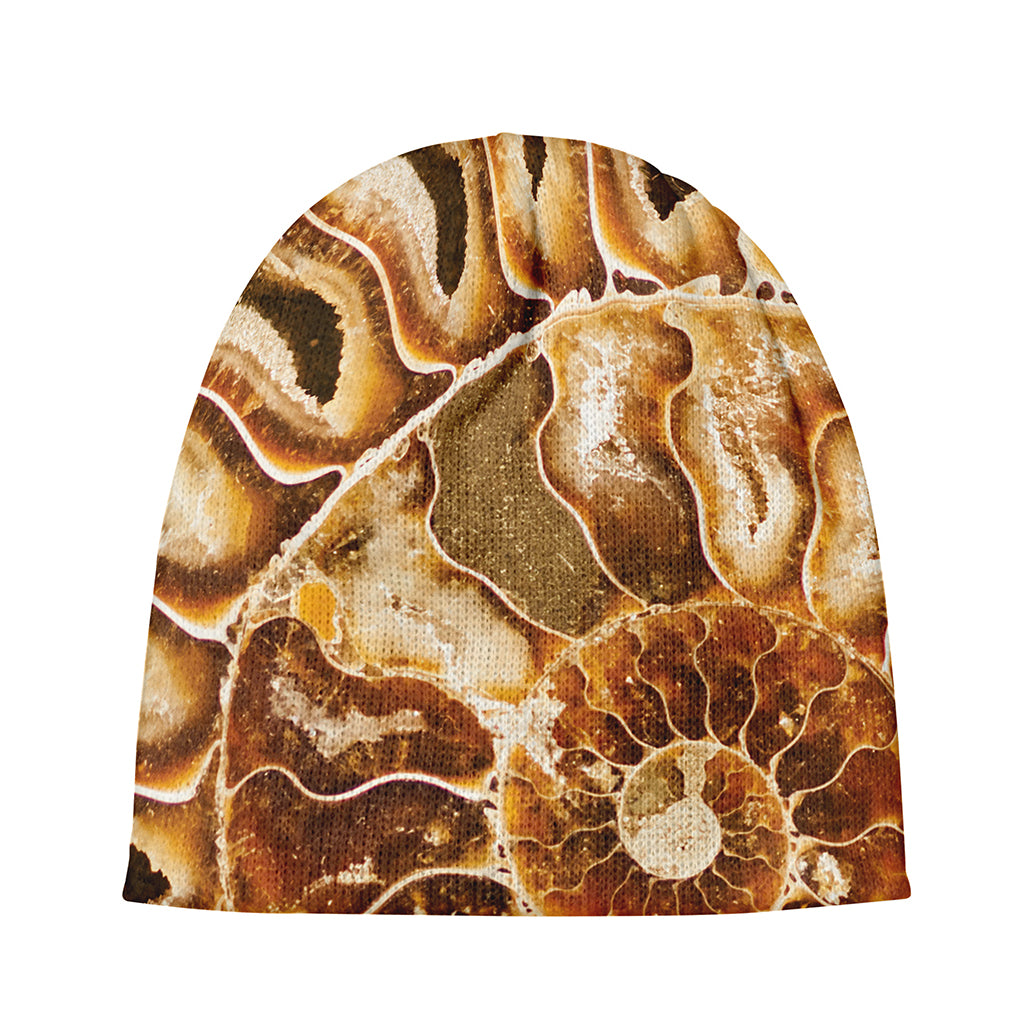 Ammonite Fossil Print Beanie