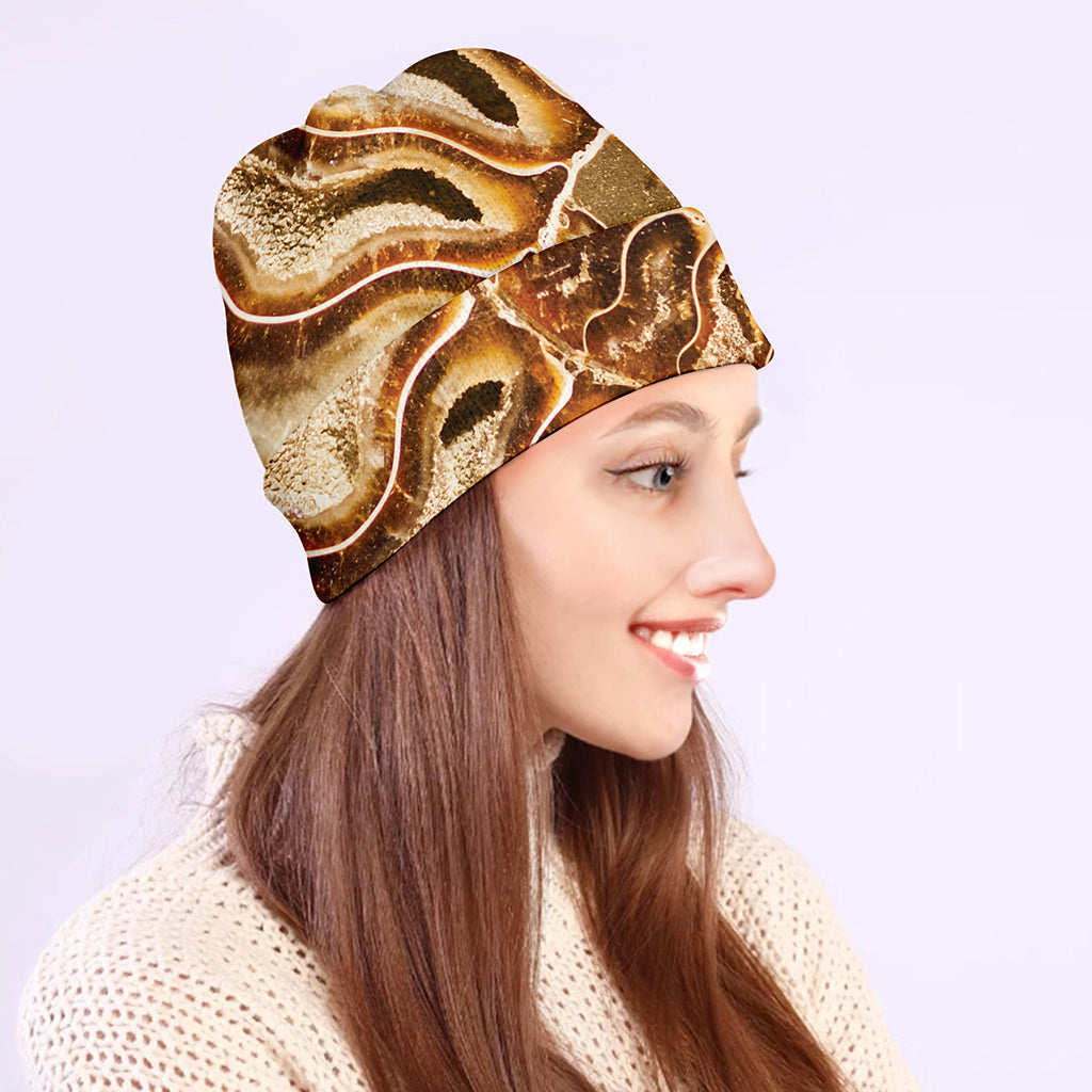 Ammonite Fossil Print Beanie