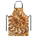 Ammonite Fossil Print Bib Apron With Pocket