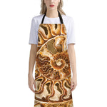 Ammonite Fossil Print Bib Apron With Pocket