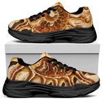 Ammonite Fossil Print Black Chunky Shoes