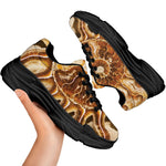 Ammonite Fossil Print Black Chunky Shoes