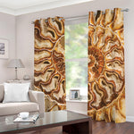 Ammonite Fossil Print Blackout Grommet Curtains