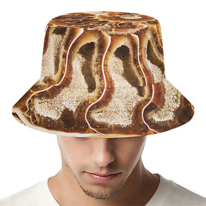 Ammonite Fossil Print Bucket Hat