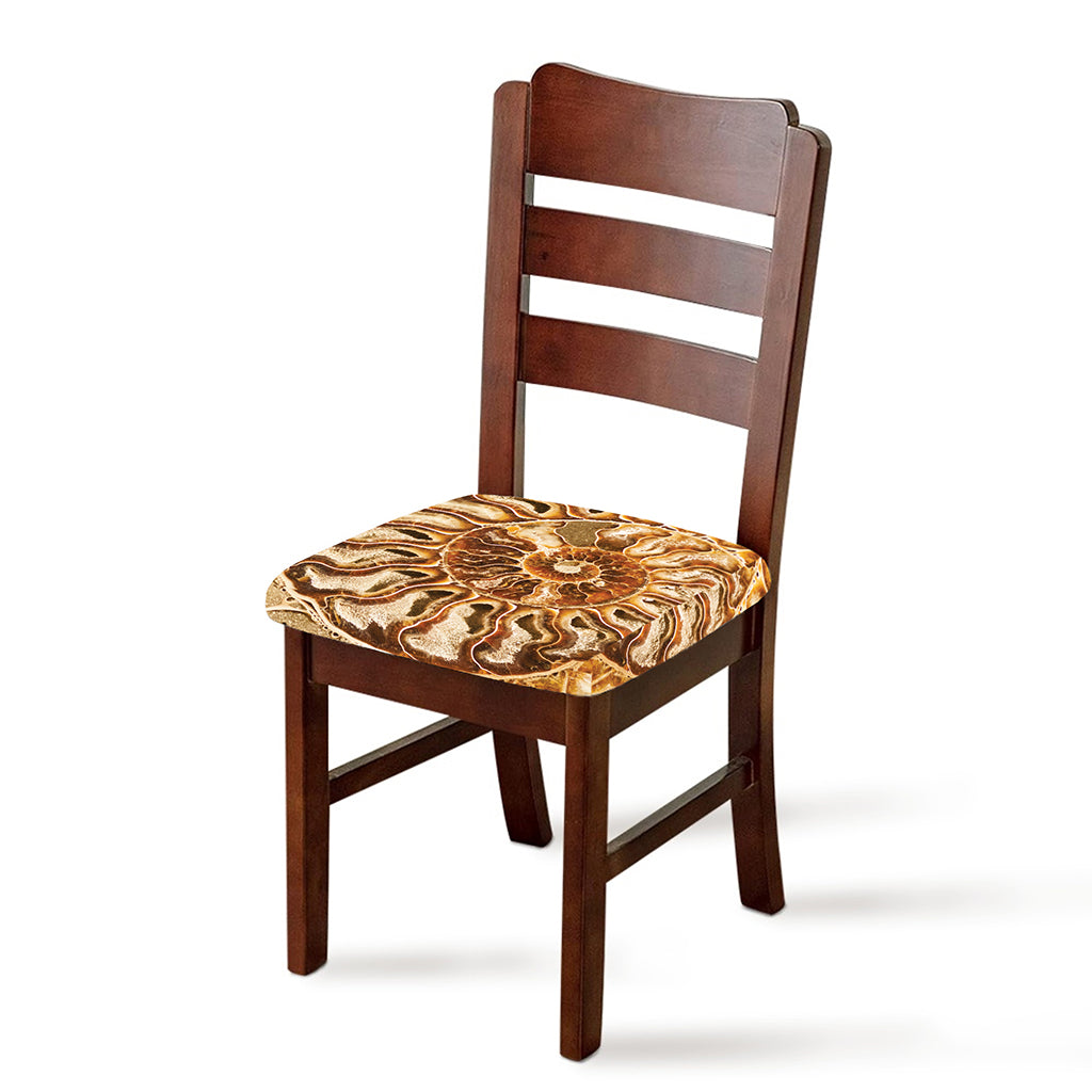 Ammonite Fossil Print Chair Cushion Cover